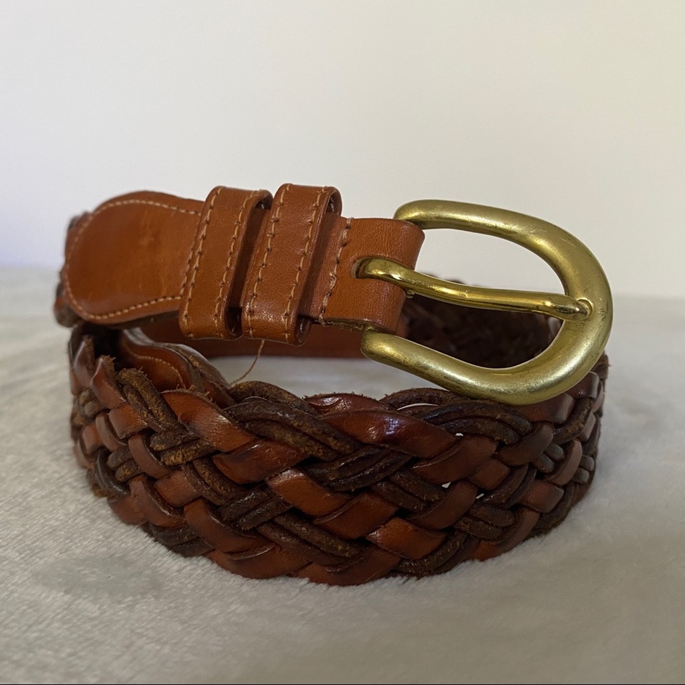 Coach British Tanned Leather Braided Belt Brown 3850… Gem